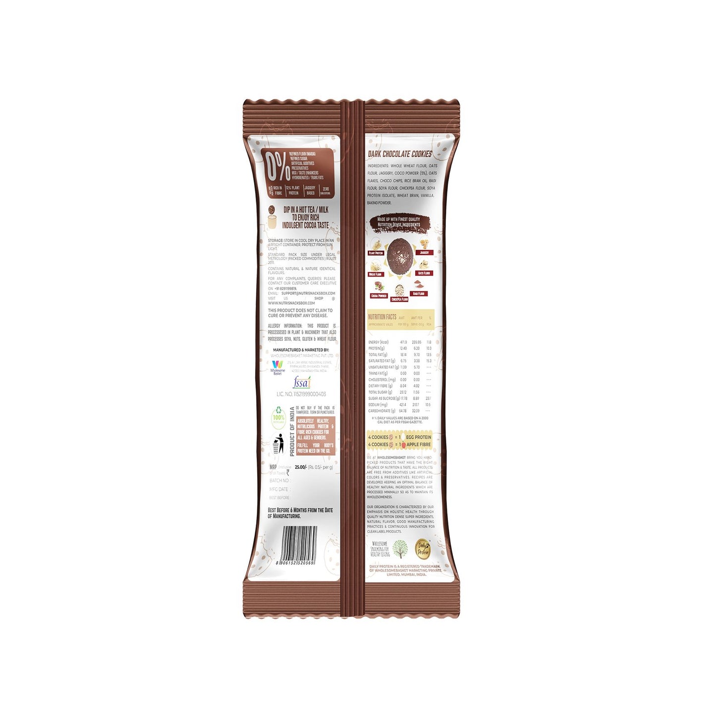 Dark Chocolate Cookies, 50g