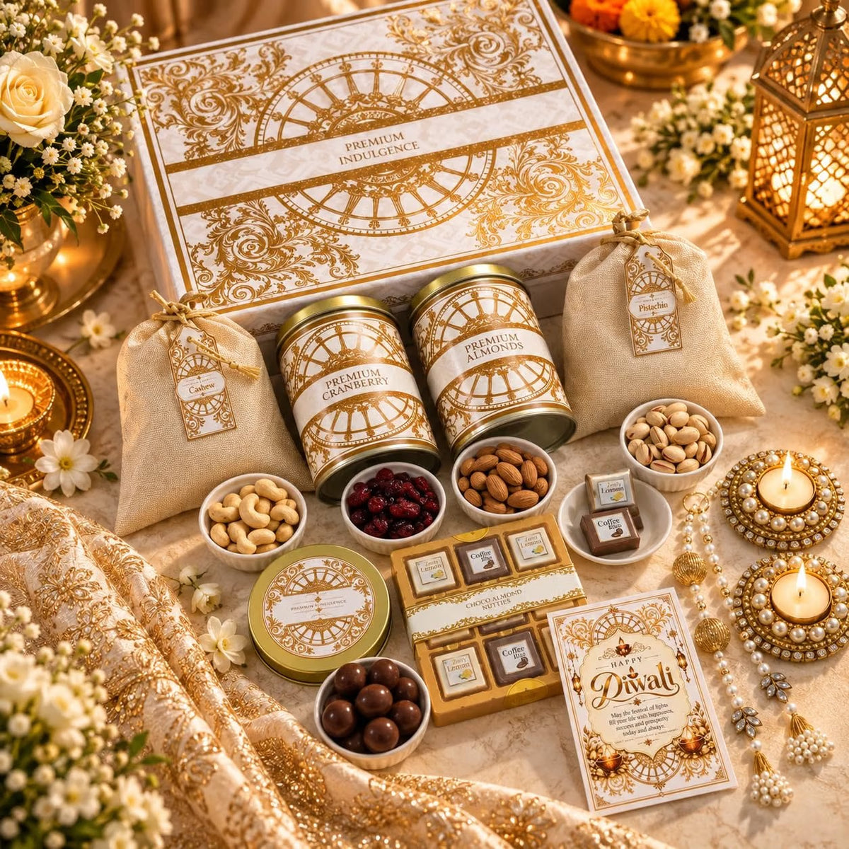 NutriSnacksBox Imperial Prestige Diwali Gift Hamper with 13 Gift Items