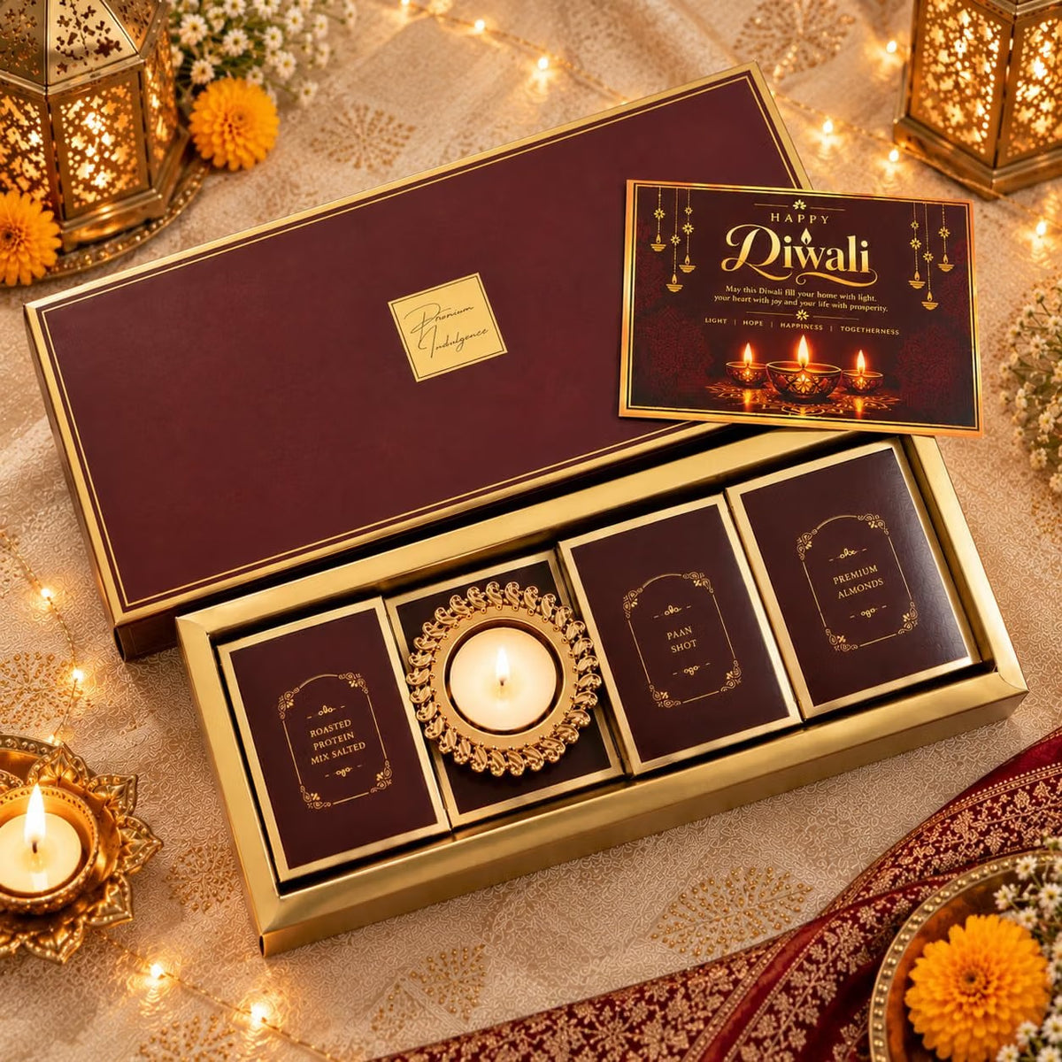NutriSnacksBox Luxury Brown Diwali Gift Box