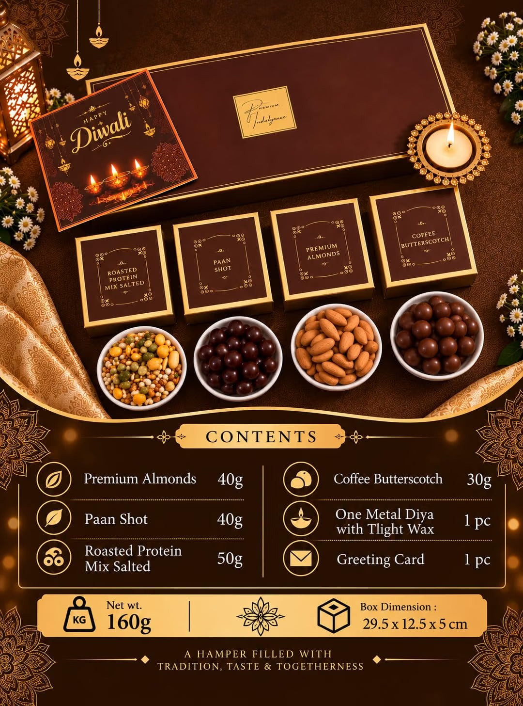 NutriSnacksBox Luxury Brown Diwali Gift Box